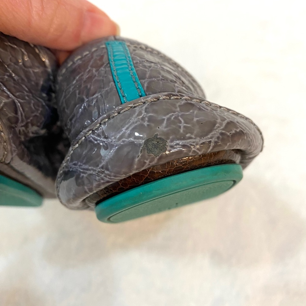 Tieks Slate Gray Croc Patent Leather Flats Size 9 - Picture 5 of 9